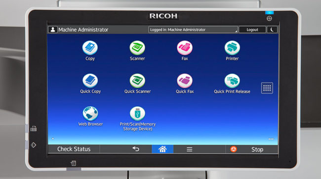 touch screen, user interface, UI, control panel, Ricoh, Digital Image Solutions